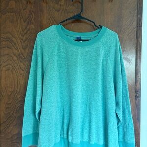 Old Navy Blue Oversized Boxy 3/4 Sleeve Sweatshirt